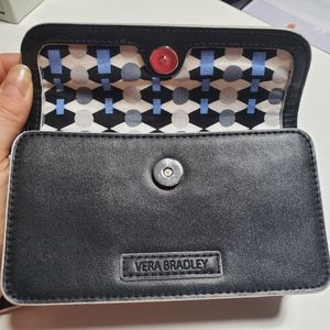 Vera Bradley Smartphone Wristlet Wallet Black Faux Leather